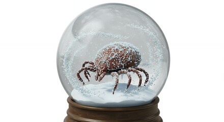 Small arachnid snow globe display