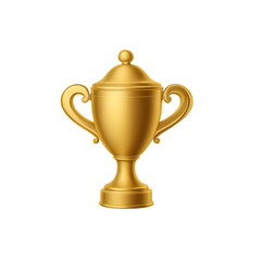 Fototapeta premium 3D Golden Trophy Cup Icon, Symbol of Winner, Success, and Achievement, AI Generated
