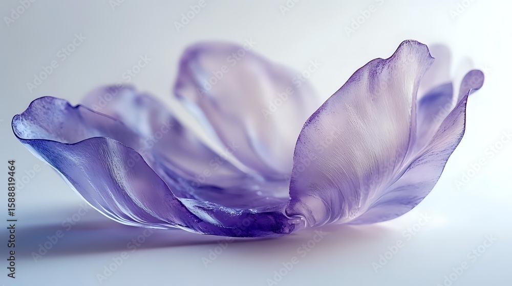 Poster delicate purple flower petals with soft translucent texture creating ethereal artistic composition a