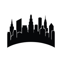 Naklejka premium City skyline silhouette vector art illustration