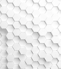 Naklejka premium Abstract white hexagonal pattern with subtle depth and shadow play