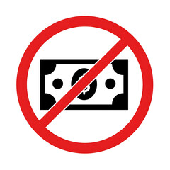 No Cash Payment Icon Sign