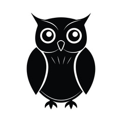 Fototapeta premium Owl bird icon silhouette vector art illustration