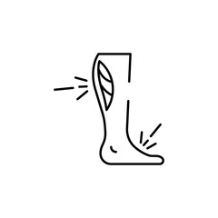 Calf Injury icon design with white background stock illustration