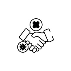 No Hand Shake icon design with white background stock illustration