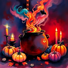 Halloween Brew with Colorful Swirls