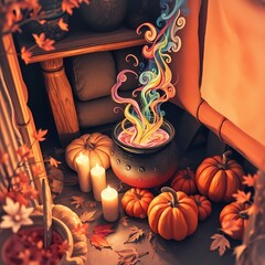 Autumn Witch Kitchen Corner