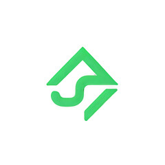 Bright Green Modern Abstract Logo, Dynamic Company Symbol, AI Generated