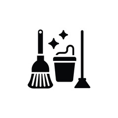 Kitchen Cleaning Icon Pack Featuring Glyph Style Household Icons
