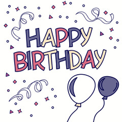 happy birthday card with balloons