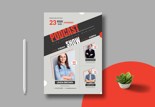 Podcast Flyer Template Layout