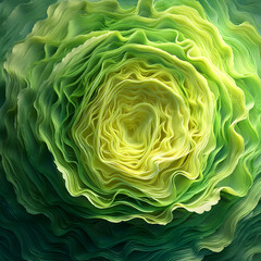 Fototapeta premium Beautiful layered green flower resembling natural beauty in design