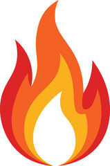 Vibrant flames illustration in red orange and yellow colors vector graphic