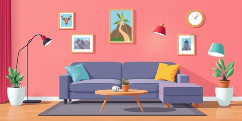 Set of flat style sofa icons for living room interior design Vector illustration,  armchair,   vector illustration eps