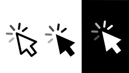 Click icon set. Pointer arrow icon. Cursor icon vector, click icon is loading. target is being processed.