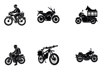 SWAT Tactical Police Bike Silhouette – Side View Vector Illustration