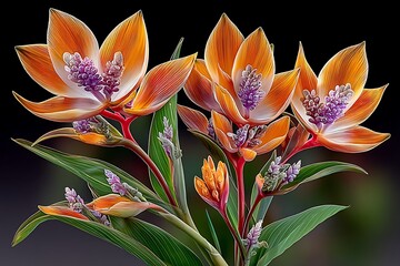 Fototapeta premium Botanical exotic flower stem cluster high resolution picture