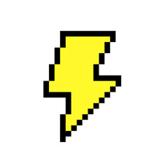 Lightning pixel icon. Lightning icon