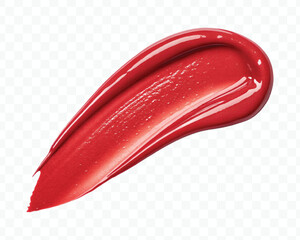 realistic 3d smooth glossy lipstick swatch smear smudge in different color style isolated on transparent background	
