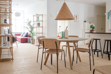 modern luxury dining room interior, 3d render