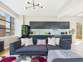 Modern luxury apartment interior in minimal scandinavian style, 3d rendering