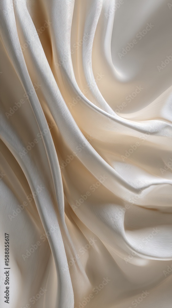 Aufkleber soft, flowing beige fabric with delicate folds and subtle sheen, creating an elegant and smooth text