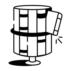 A hand drawn style icon of book stack

