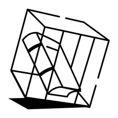 A hand drawn style icon of book stack

