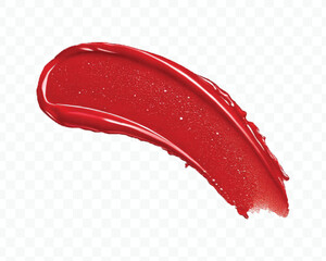 realistic 3d smooth glossy lipstick swatch smear smudge in different color style isolated on transparent background	
