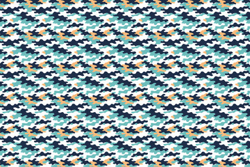 Seamless army camouflage pattern in the style of patchwork. Vector illustration.