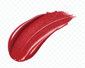realistic 3d smooth glossy lipstick swatch smear smudge in different color style isolated on transparent background	
