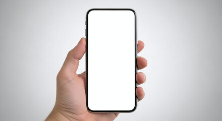 Hand Holding Smartphone with Blank Screen. Ai generation