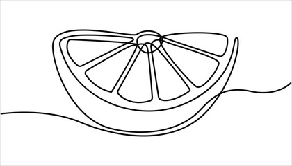 Single line lemon fruit drawing white background. Continuous single one line drawing of lemon fresh summer fruit vector illustration, single line lemon icon. Lemon fruit continuous one line drawing .