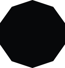 Octagon Shape: A simple, bold black octagon shape on a white background. This geometric element is perfect for design projects needing a clean, modern aesthetic.