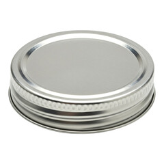 Small silver metal jar lid with raised edge, suitable for airtight sealing of food jars and glass containers