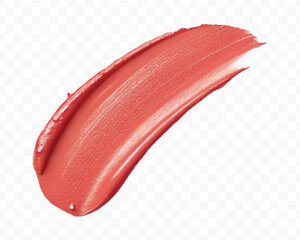 realistic 3d smooth glossy lipstick swatch smear smudge in different color style isolated on transparent background	
