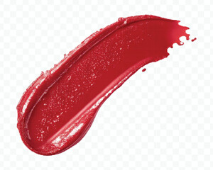 realistic 3d smooth glossy lipstick swatch smear smudge in different color style isolated on transparent background	
