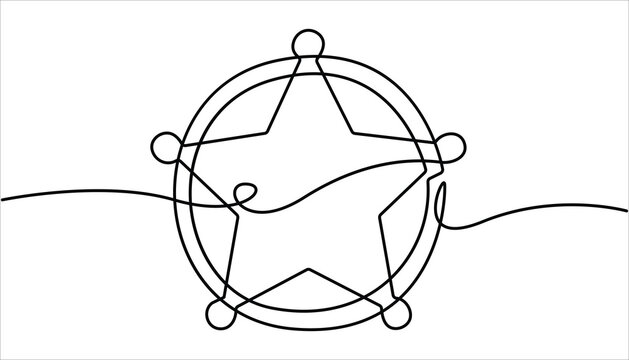 recommend clip art: sheriff badge star continuous one line drawing. simple line art star badges. Sheriff badge icon. Sheriff star badge flat icon. Retro vintage sheriff star vector illustration.
                    
                    
                    