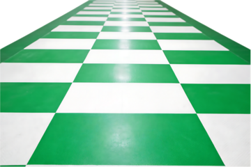 Green white checkered floor marking image