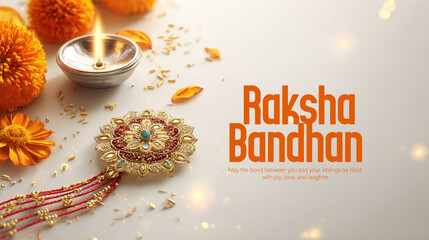 Celebration of Raksha Bandhan with Beautiful Rakhi and Festive Decorations