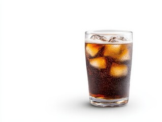 Icecold cola in glass with refreshing fruit slice perfect summer drink refreshing