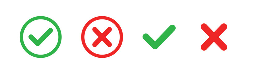 Fototapeta premium Check mark and cross mark icons 