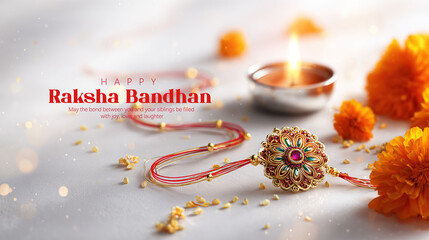 Celebration of Raksha Bandhan with Beautiful Rakhi and Festive Decorations