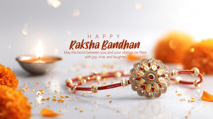 Celebration of Raksha Bandhan with Beautiful Rakhi and Festive Decorations