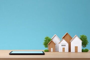 Close up online home booking process on tablet, digital real estate platform, modern user interface, housing concept, for Advertise, for banner, with copy space