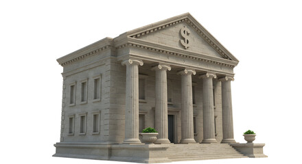 Bank Building 3D Finance Illustration
