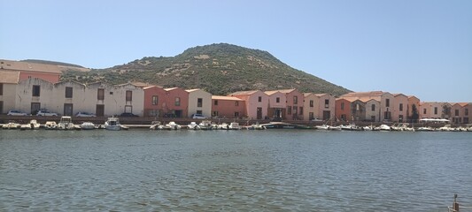 panorama of Bosa Sardinia Italy