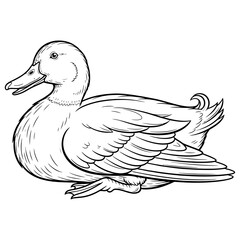 Duck Yoga Silhouette Vector Collection &ndash; Minimalist Animal Yoga Poses on Solid White Background