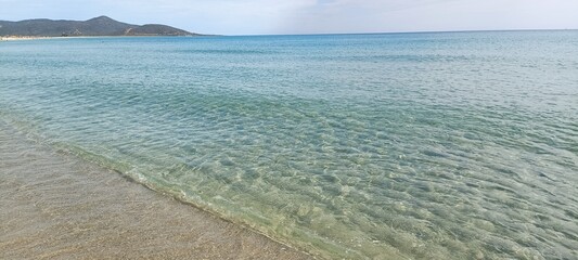 Clear turquoise water in Posada Sardinia Italy