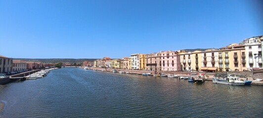 panorama of Bosa Sardinia italy